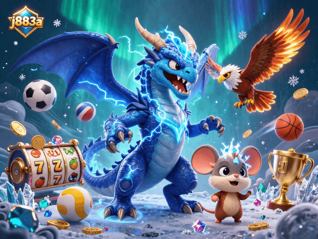Experience thrilling slots gameplay with j883a's powerful dragon and dynamic casino elements.