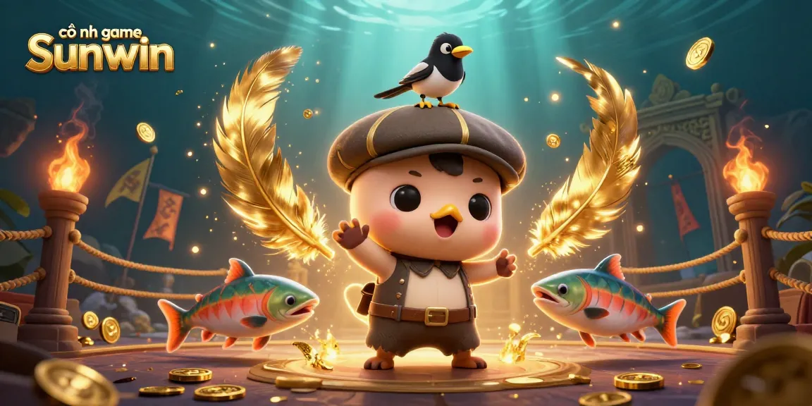 Experience the vibrant action of cổng game sunwin with dynamic casino characters and gold elements.