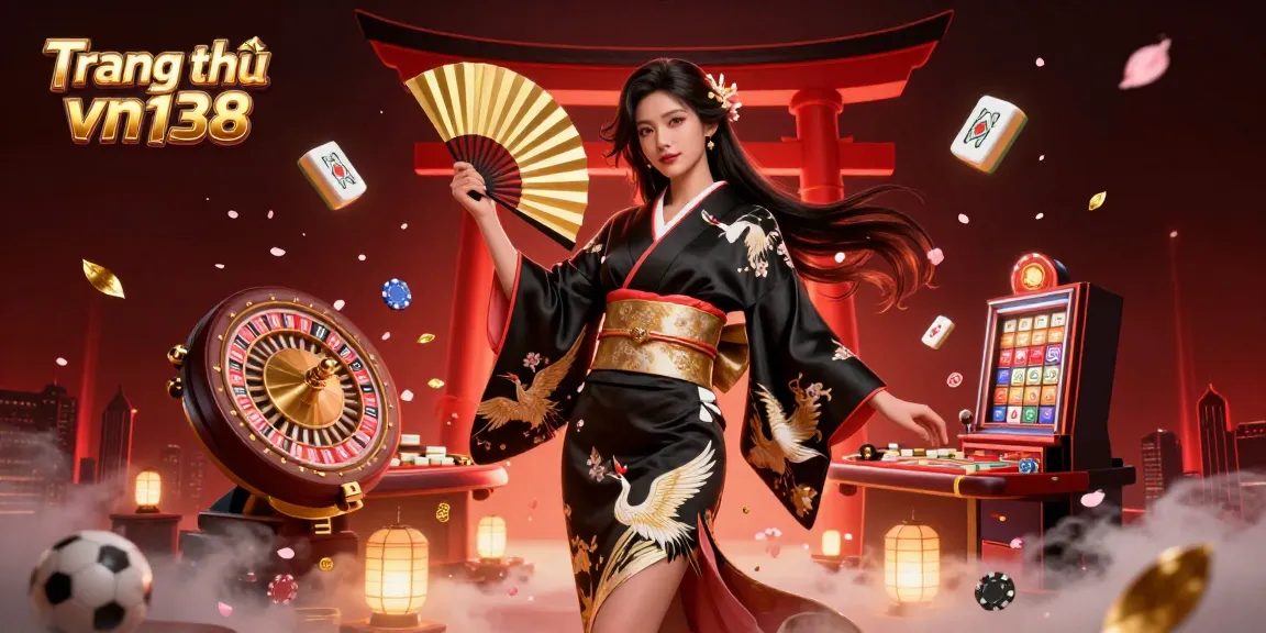 Experience thrilling games at Trang chủ vn138 with an elegant Asian casino scene filled with vibrant visuals.